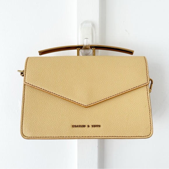 CHARLES & KEITH tan stone embellished shoulder bag - Picture 2 of 3